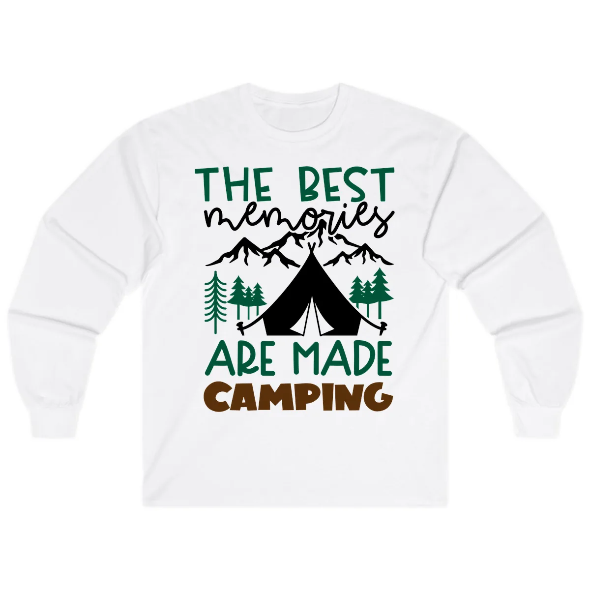 The Best Memories Are Made Camping Long Sleeve in White