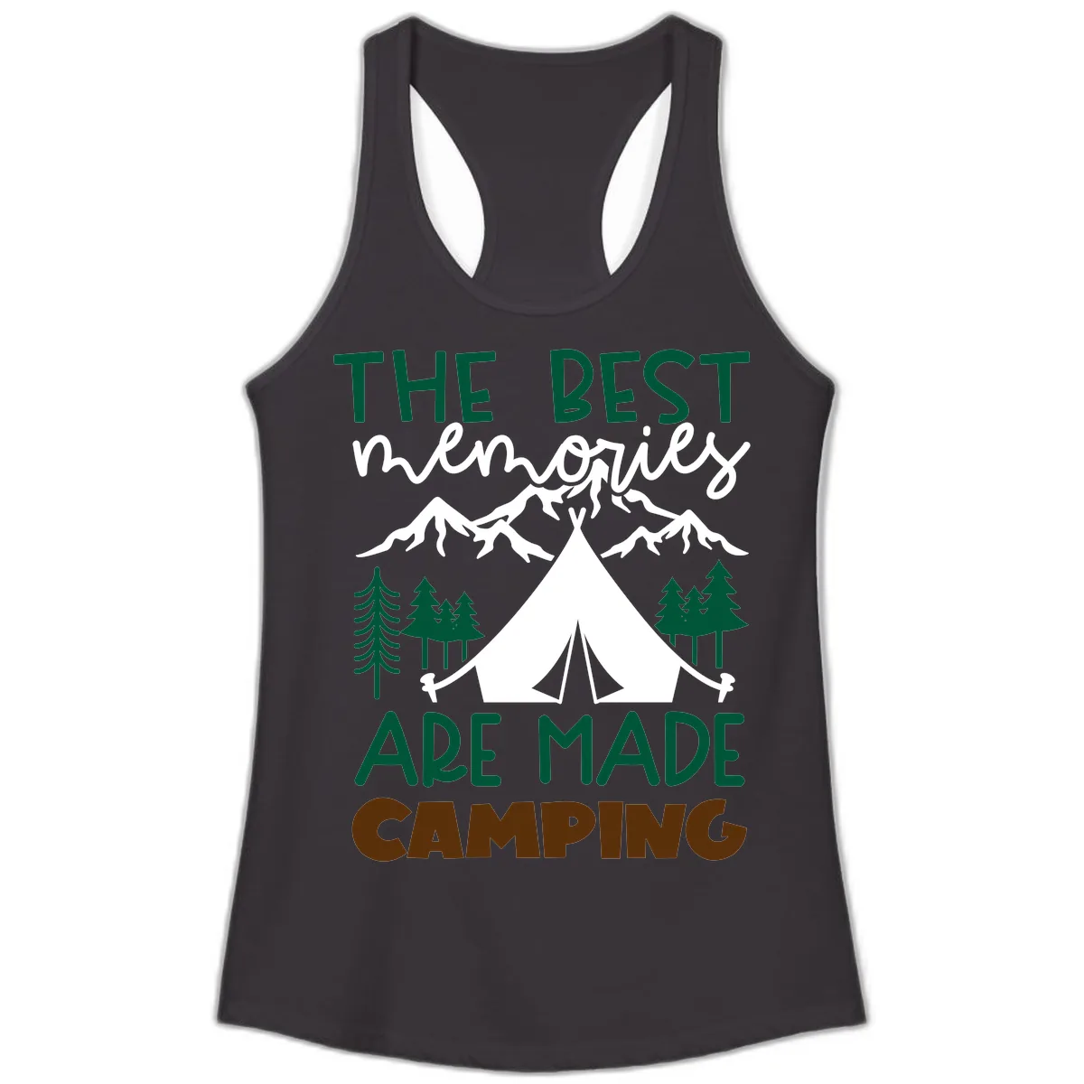The Best Memories Are Made Camping Ladies Tank in Black