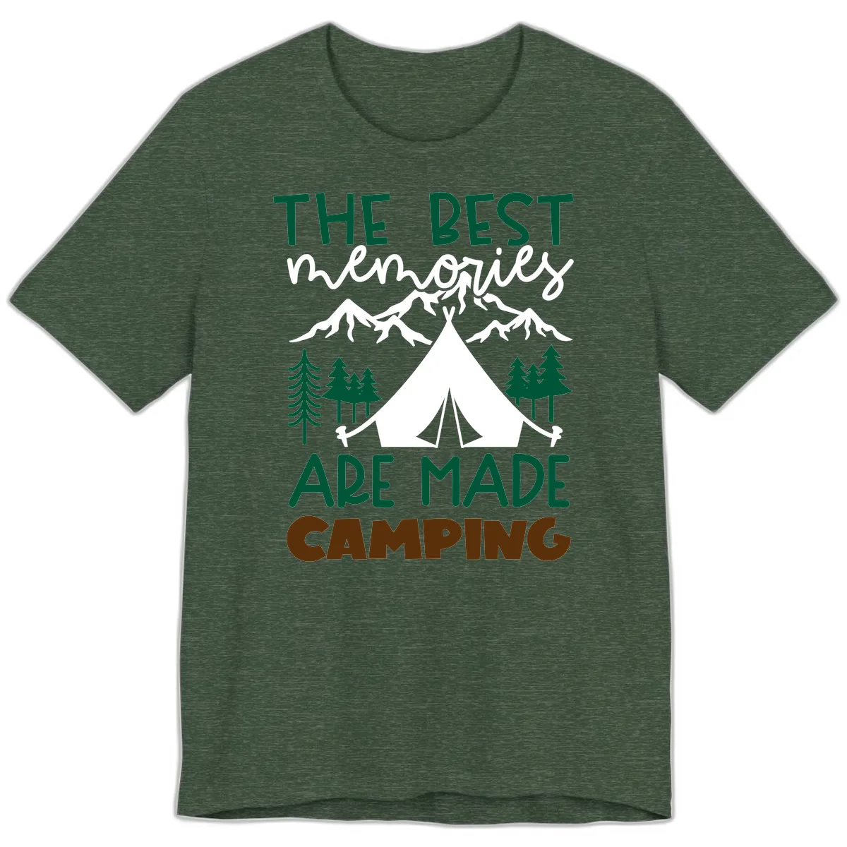 The Best Memories Are Made Camping Premium T-Shirt in Heather Forest