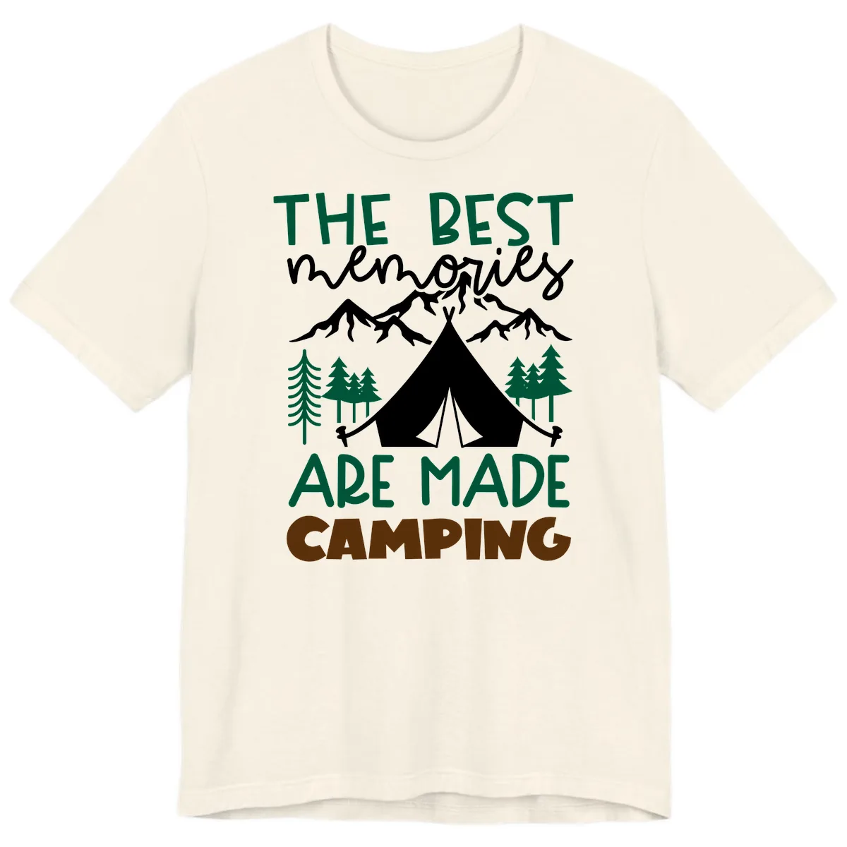 The Best Memories Are Made Camping Premium T-Shirt in Natural