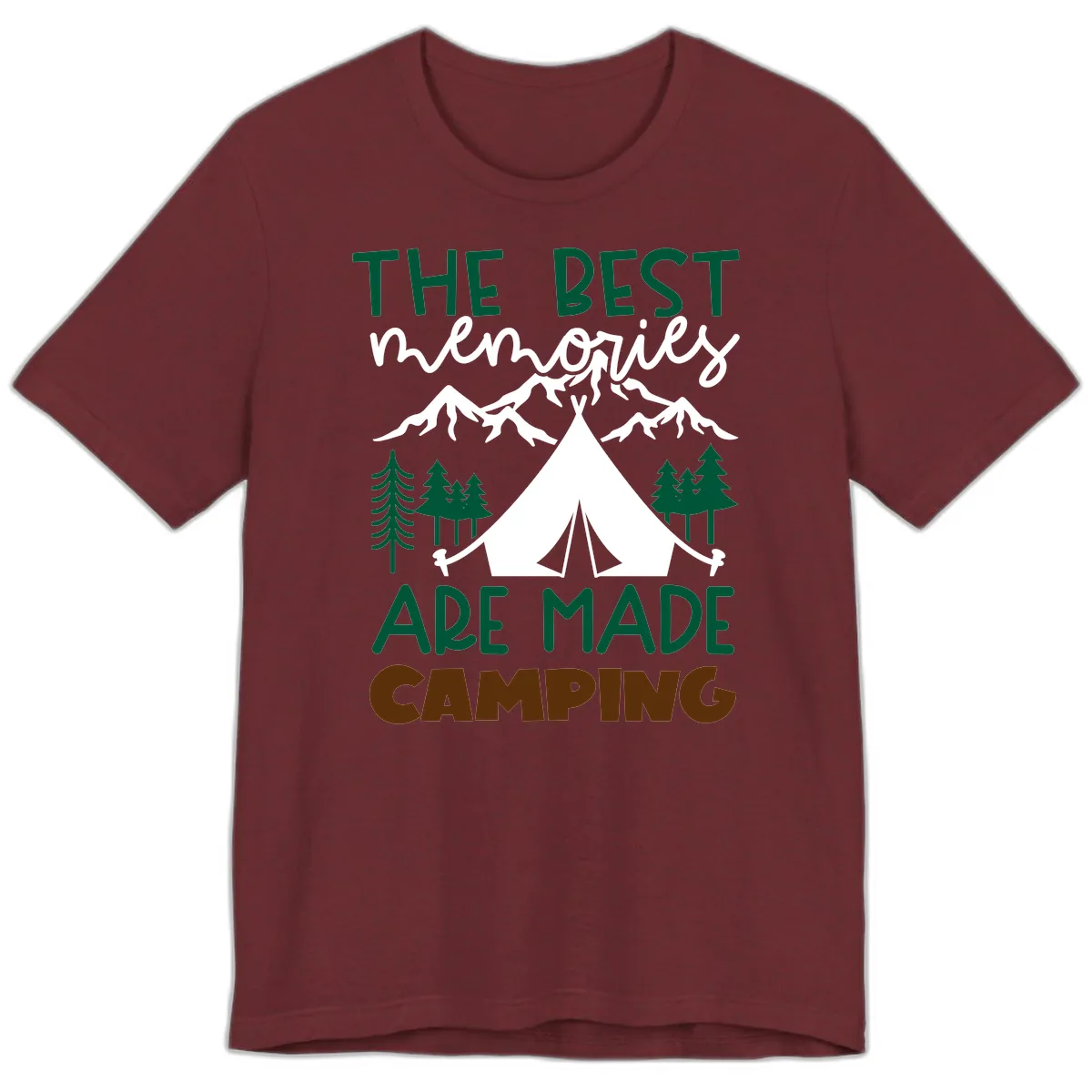 The Best Memories Are Made Camping Premium T-Shirt in Heather Cardinal