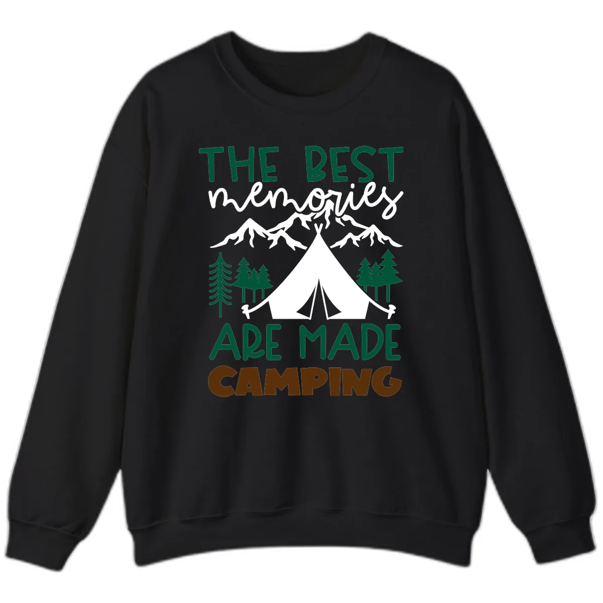 The Best Memories Are Made Camping Sweatshirt in Black