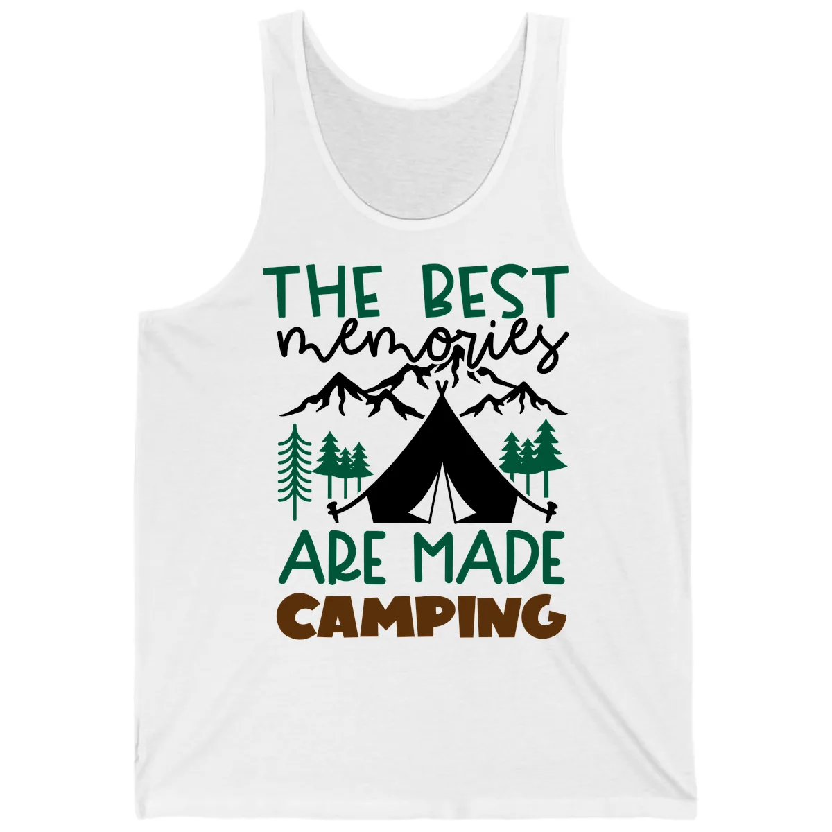 The Best Memories Are Made Camping Tank in White
