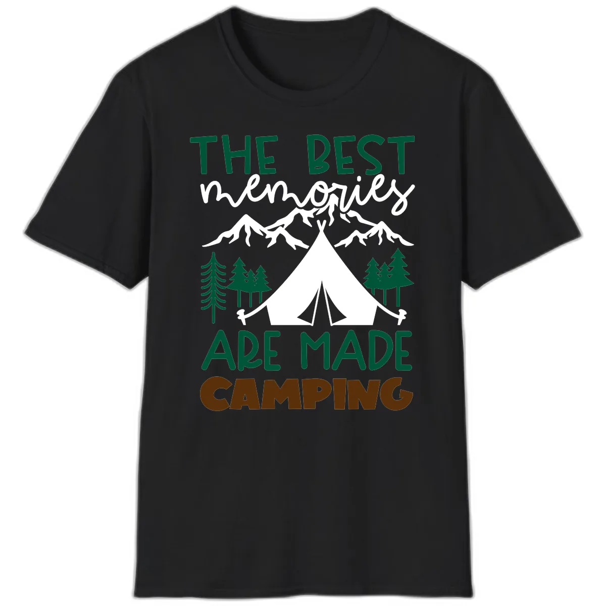 The Best Memories Are Made Camping T-Shirt in Black