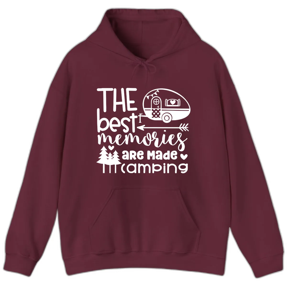 The Best Memories Are Made Camping Hoodie in Maroon