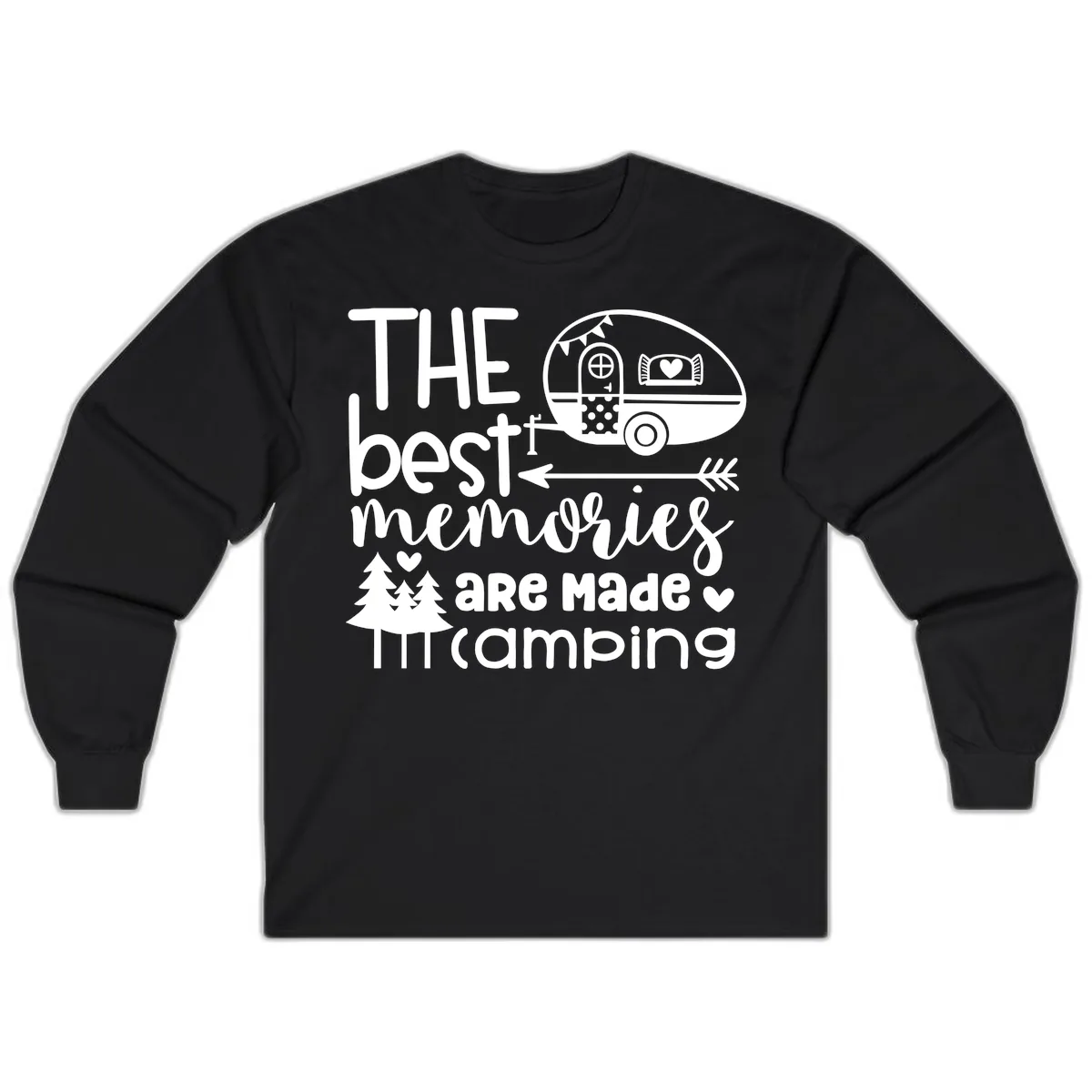 The Best Memories Are Made Camping Long Sleeve in Black