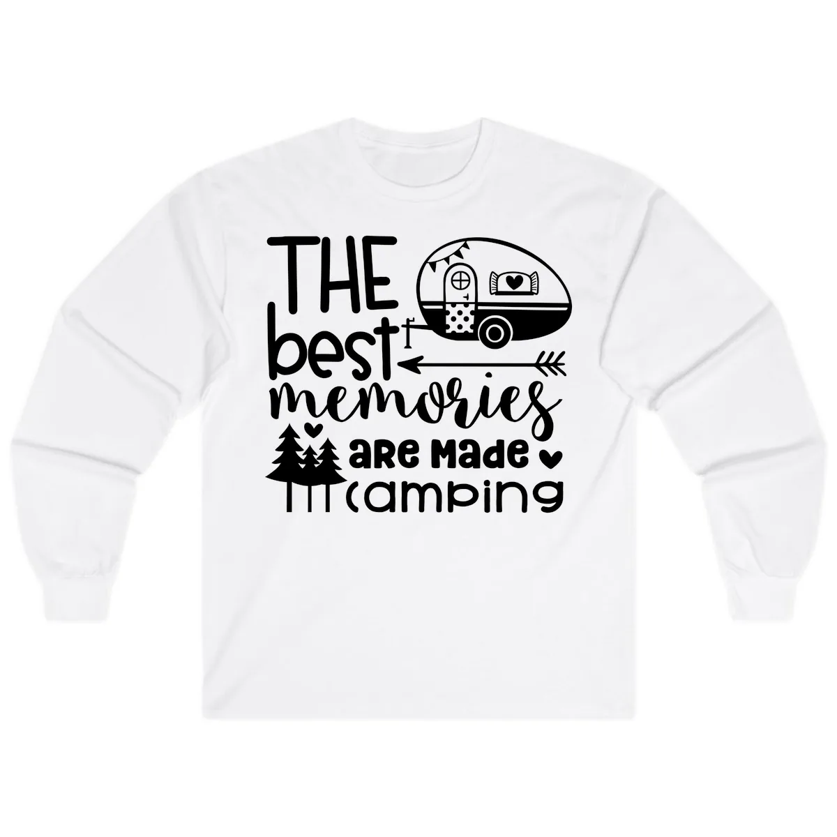 The Best Memories Are Made Camping Long Sleeve in White