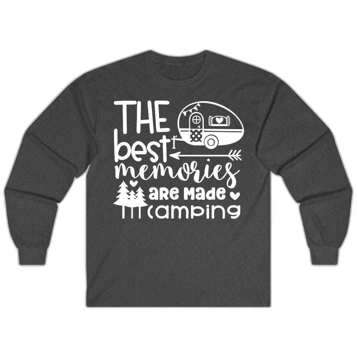 The Best Memories Are Made Camping Long Sleeve in Dark Heather