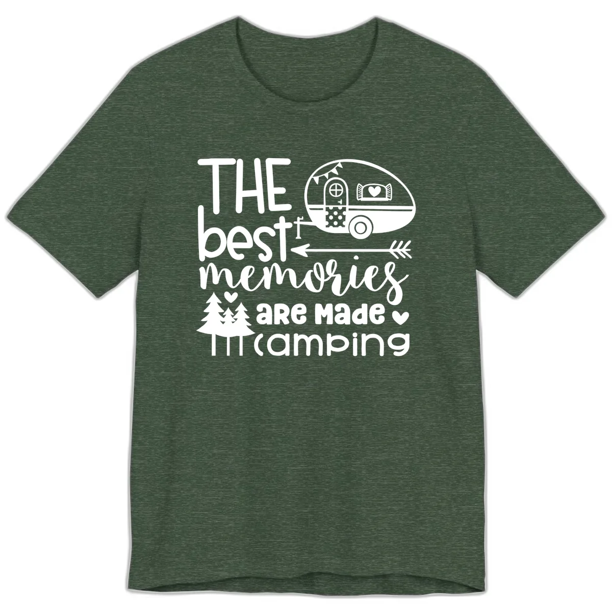The Best Memories Are Made Camping Premium T-Shirt in Heather Forest