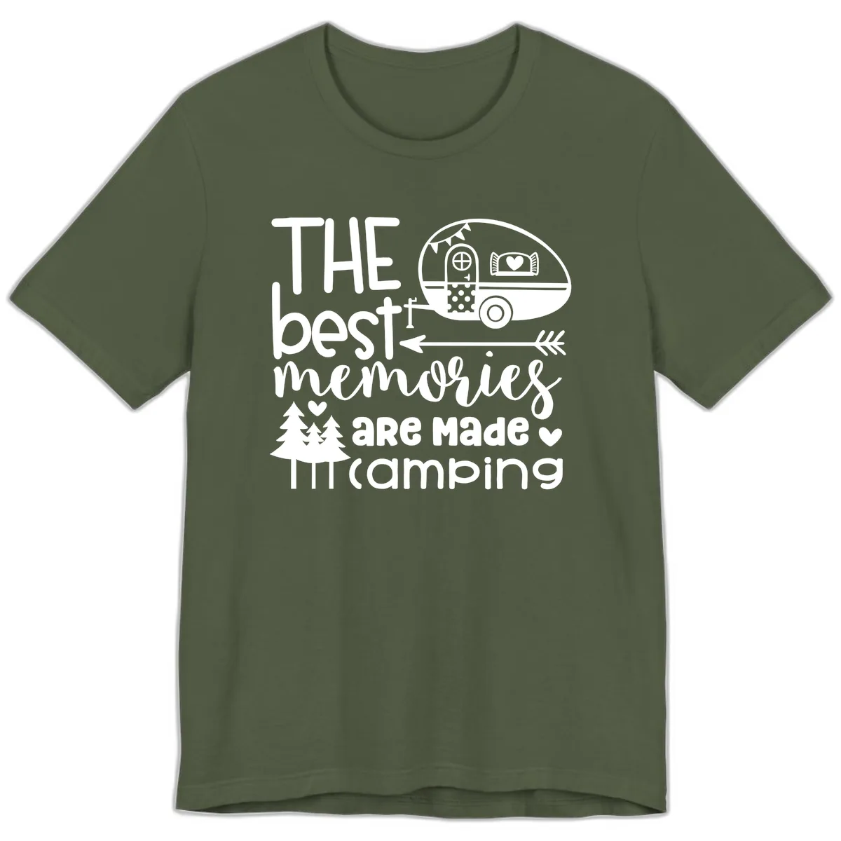 The Best Memories Are Made Camping Premium T-Shirt in Military Green