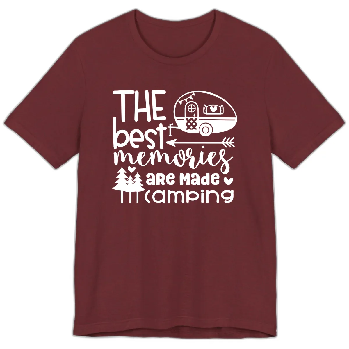 The Best Memories Are Made Camping Premium T-Shirt in Heather Cardinal