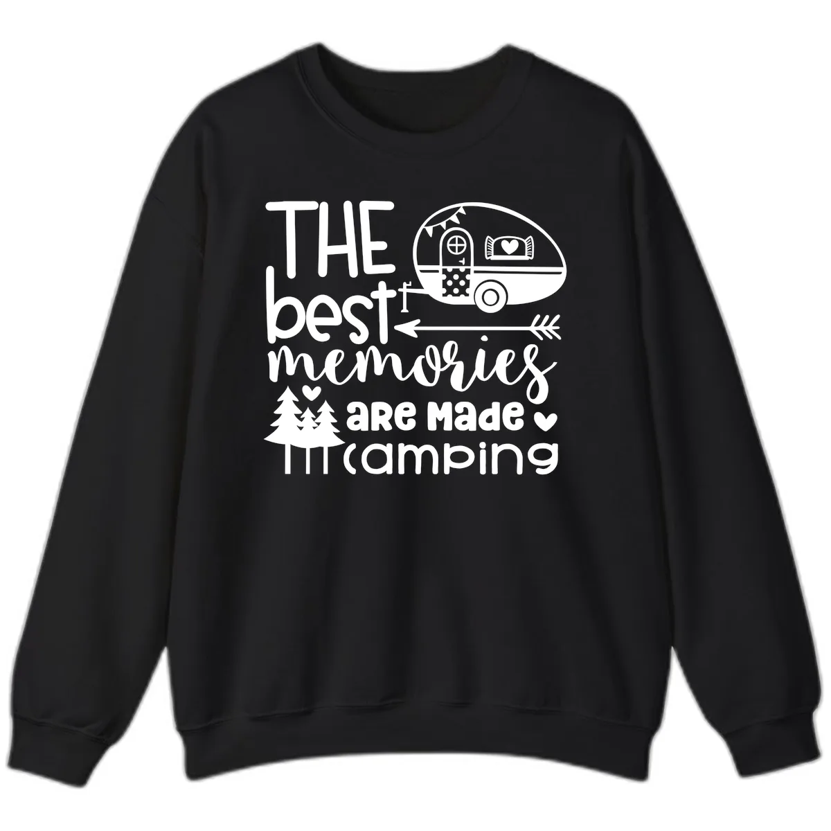 The Best Memories Are Made Camping Sweatshirt in Black