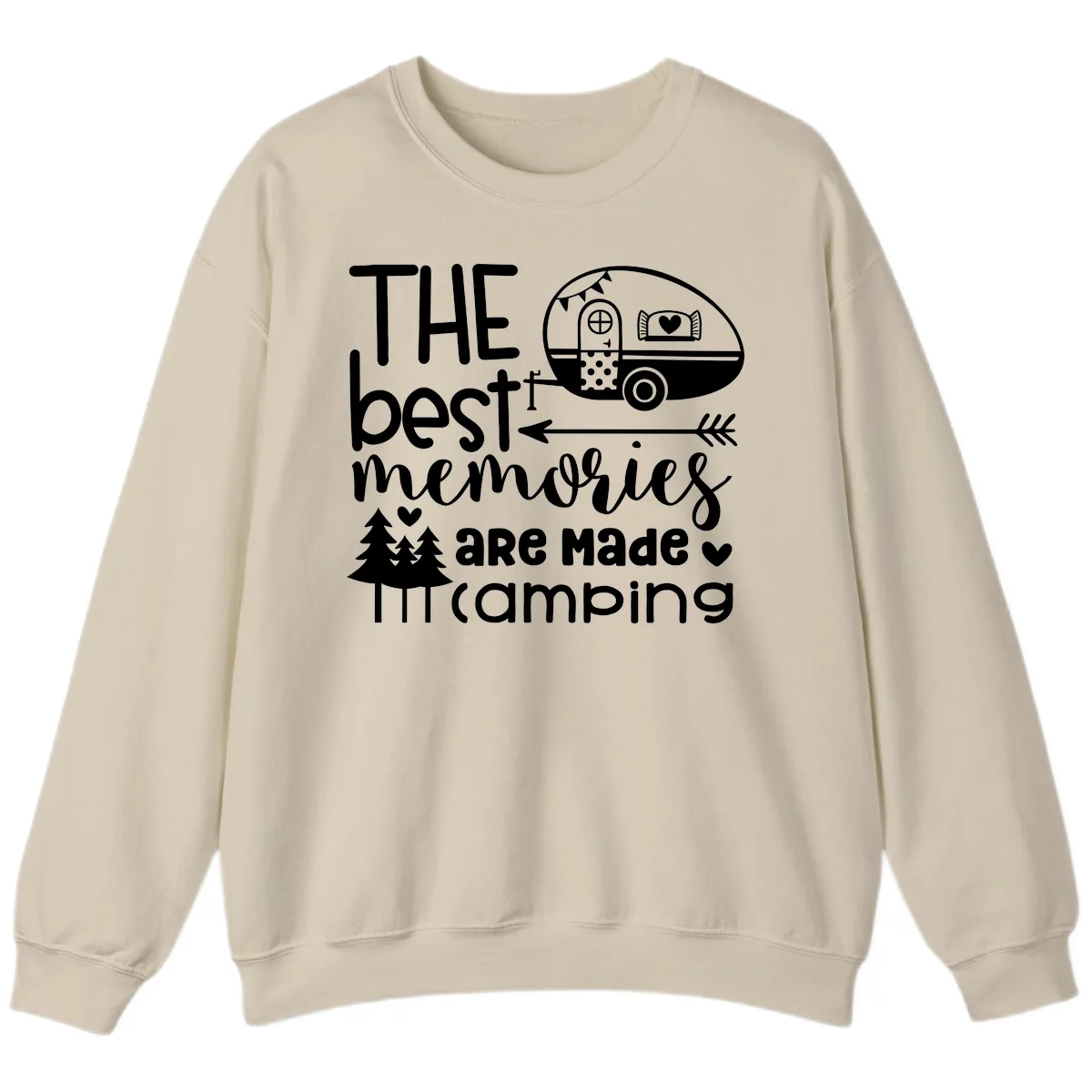 The Best Memories Are Made Camping Sweatshirt in Sand