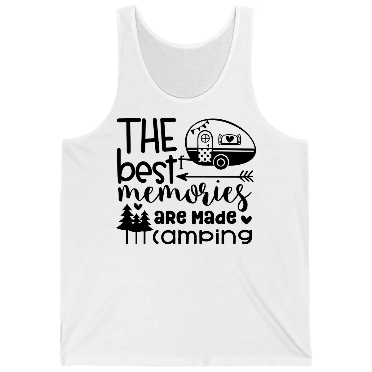 The Best Memories Are Made Camping Tank in White