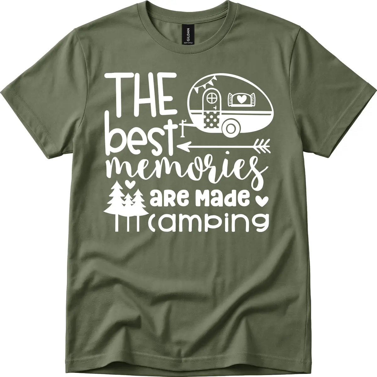 The Best Memories Are Made Camping T-Shirt in Military Green