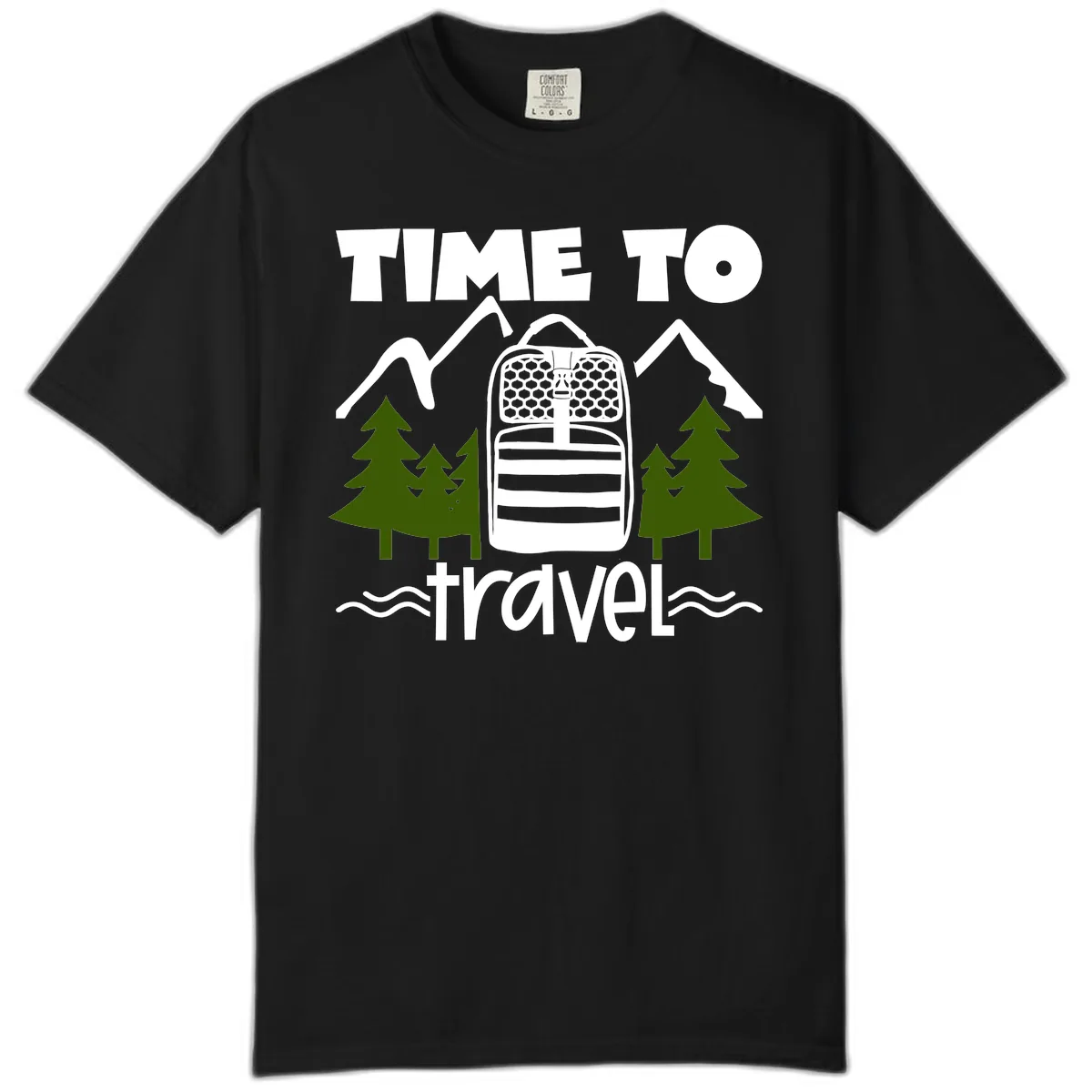 Time To Travel Mountain Backpack Comfort Color in Black