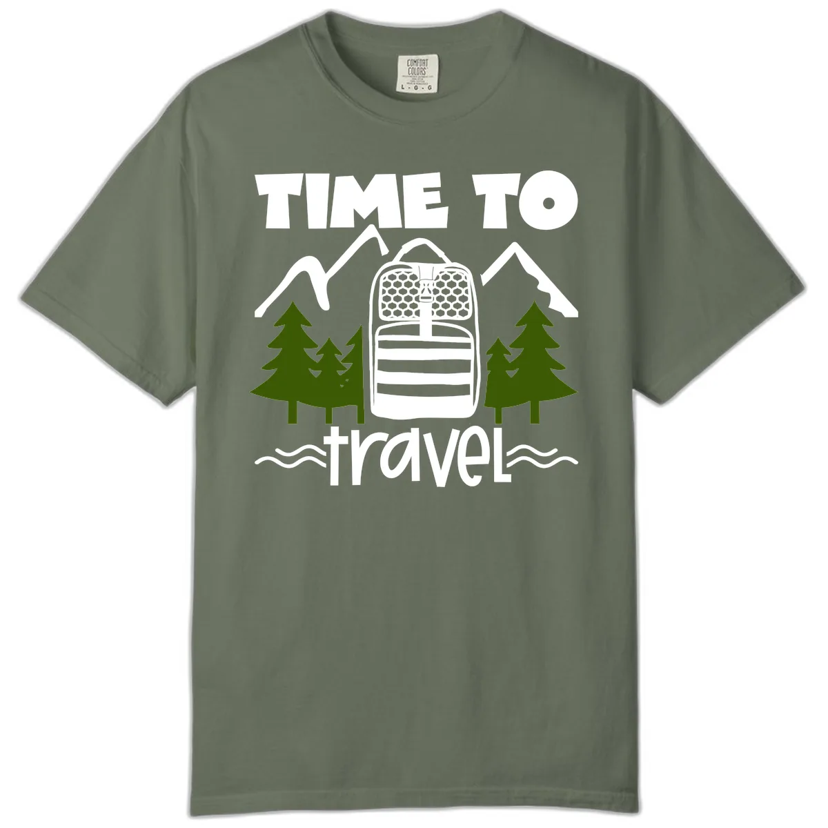 Time To Travel Mountain Backpack Comfort Color in Moss