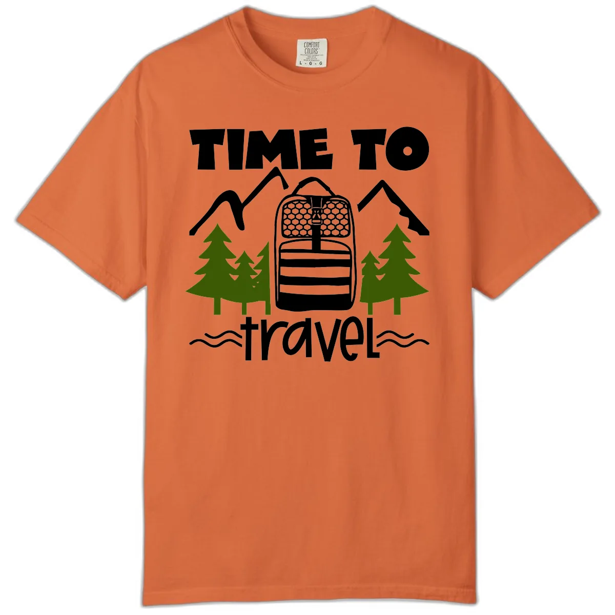 Time To Travel Mountain Backpack Comfort Color in Burnt Orange