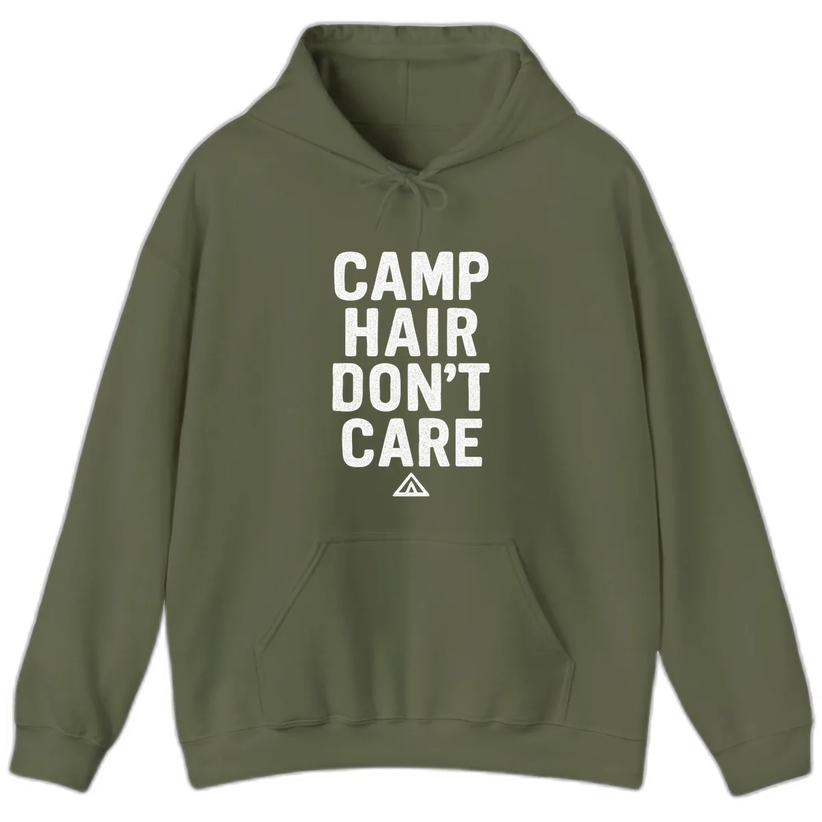 Camp Hair Don't Care Hoodie in Military Green