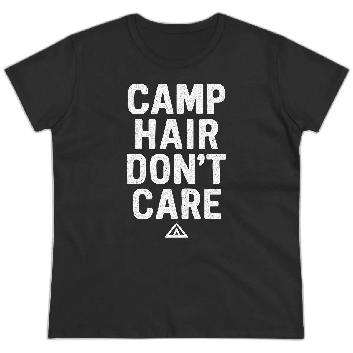 Camp Hair Don't Care Ladies Tee in Black