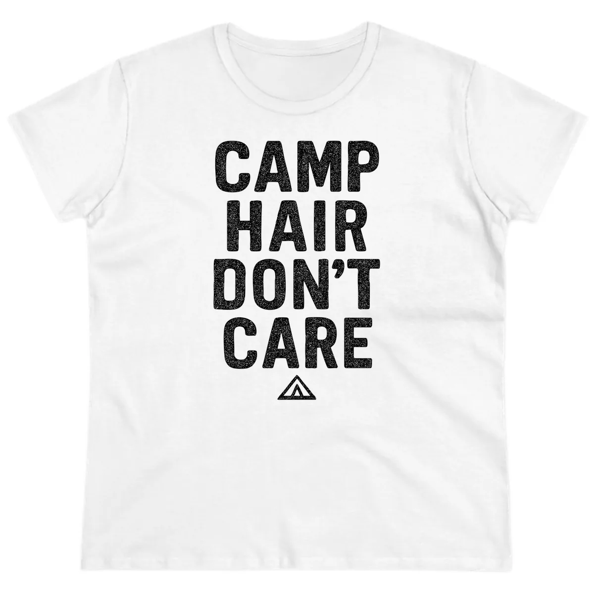 Camp Hair Don't Care Ladies Tee in White