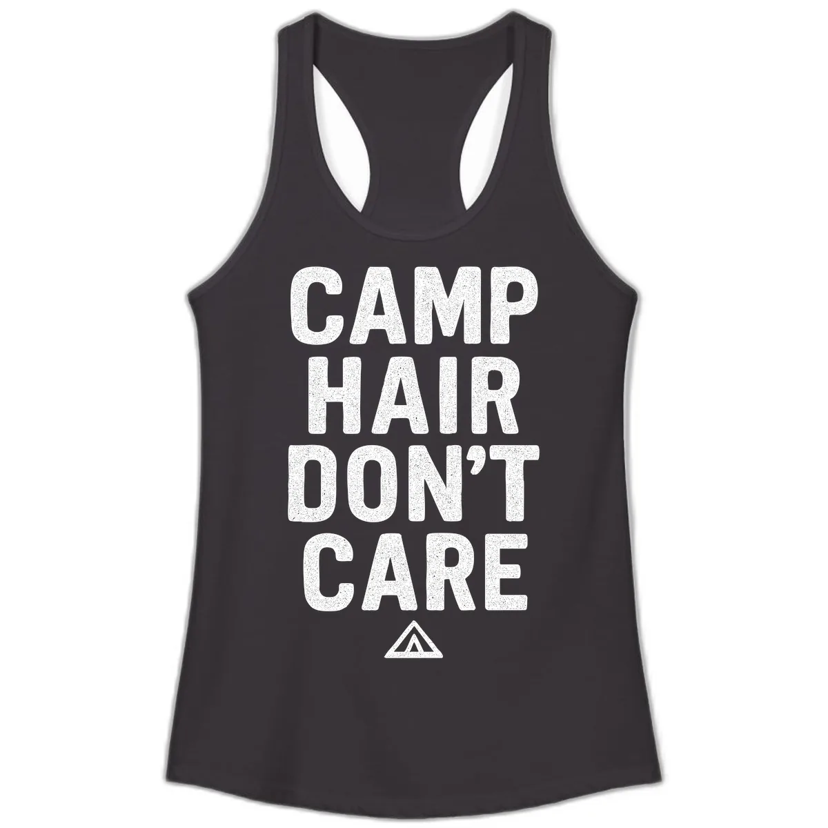 Camp Hair Don't Care Ladies Tank in Black