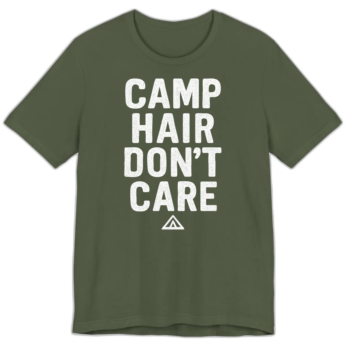 Camp Hair Don't Care Premium T-Shirt in Military Green