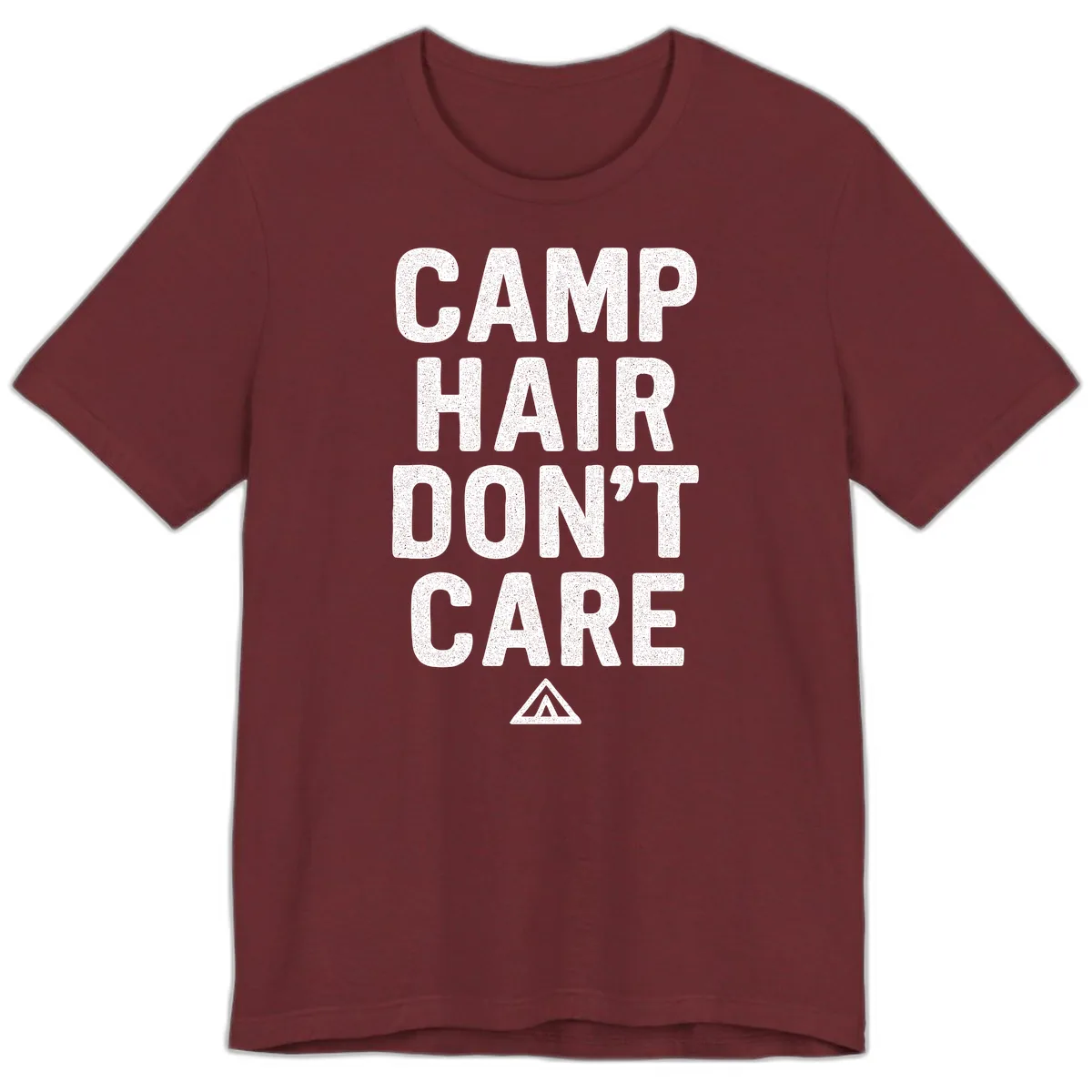 Camp Hair Don't Care Premium T-Shirt in Heather Cardinal