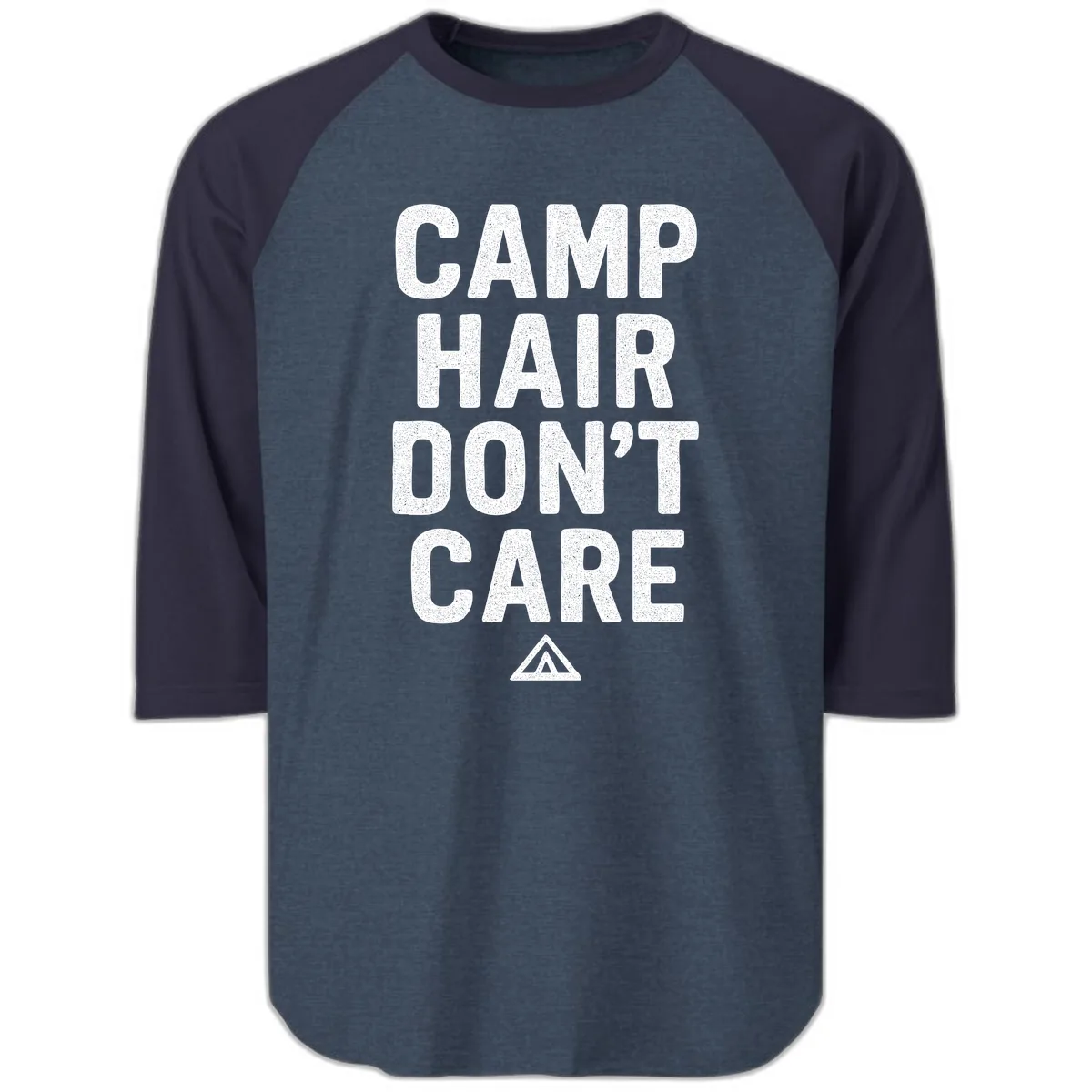 Camp Hair Don't Care Raglan 3/4 in Heather Denim Navy