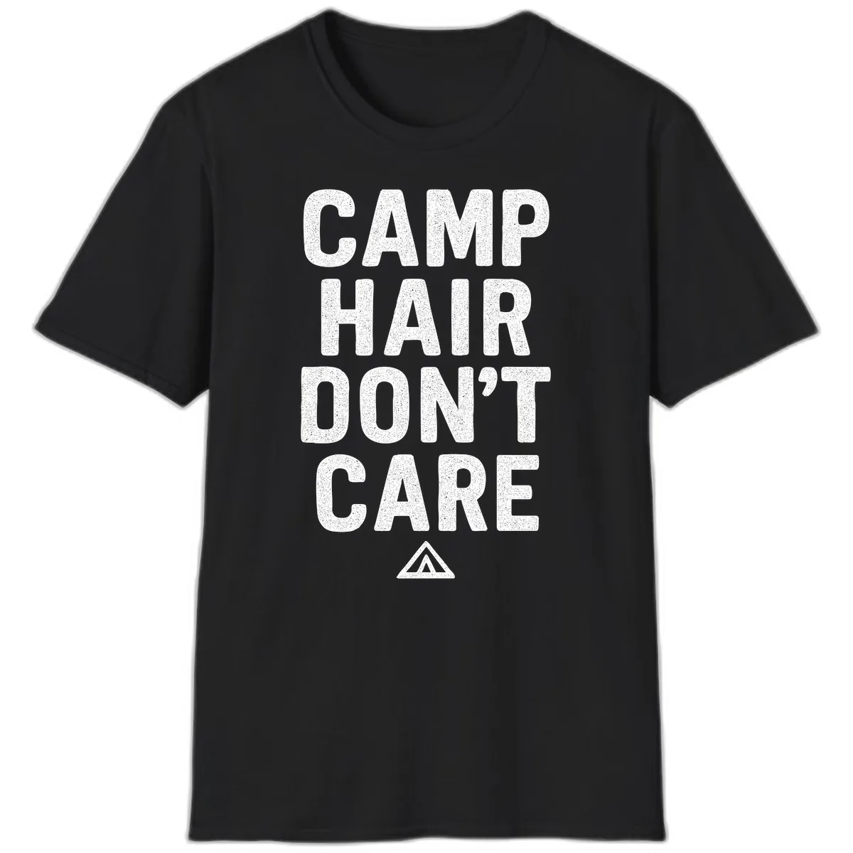 Camp Hair Don't Care T-Shirt in Black