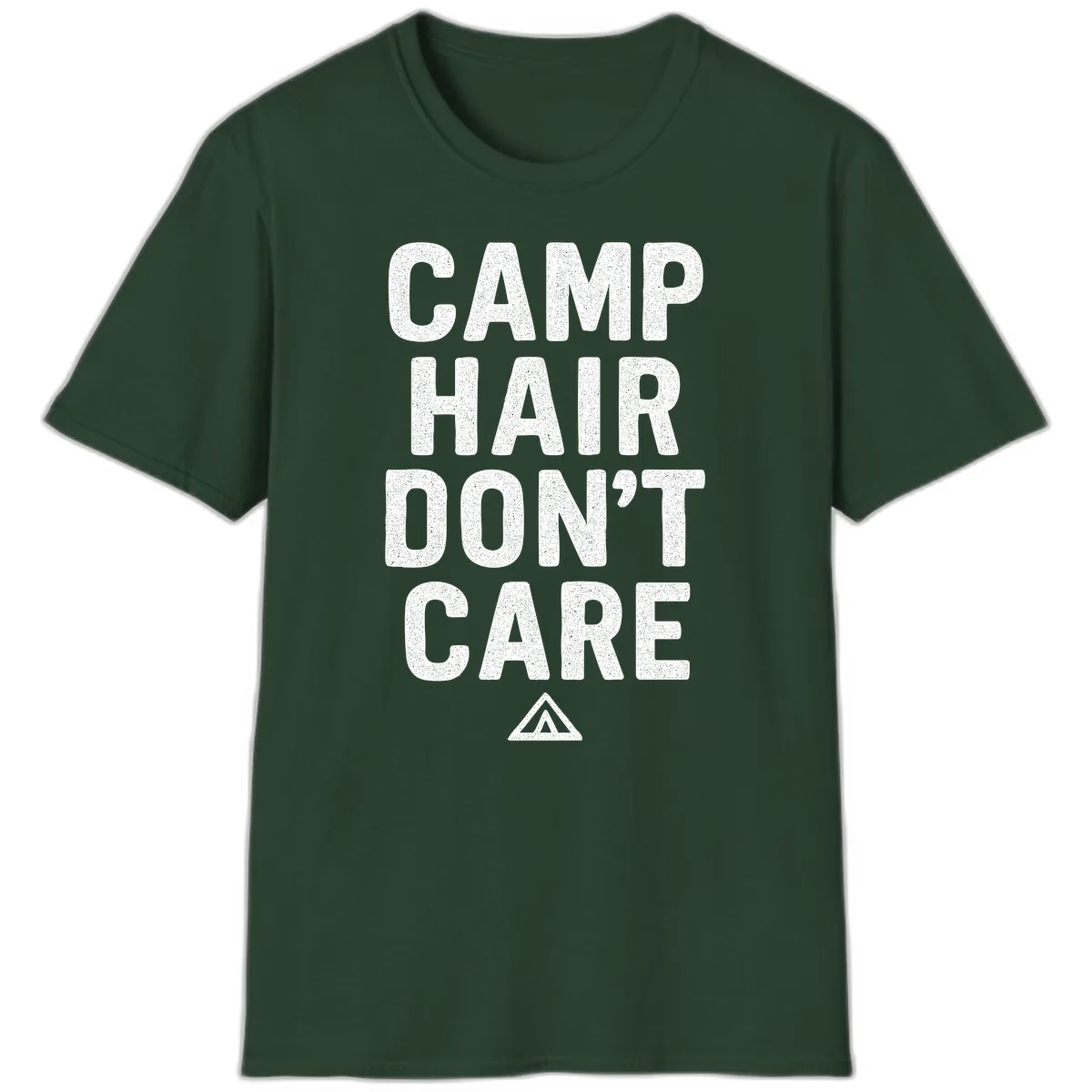 Camp Hair Don't Care T-Shirt in Forest Green