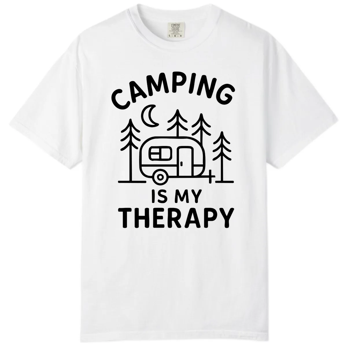 Camping Is My Therapy Comfort Color in White