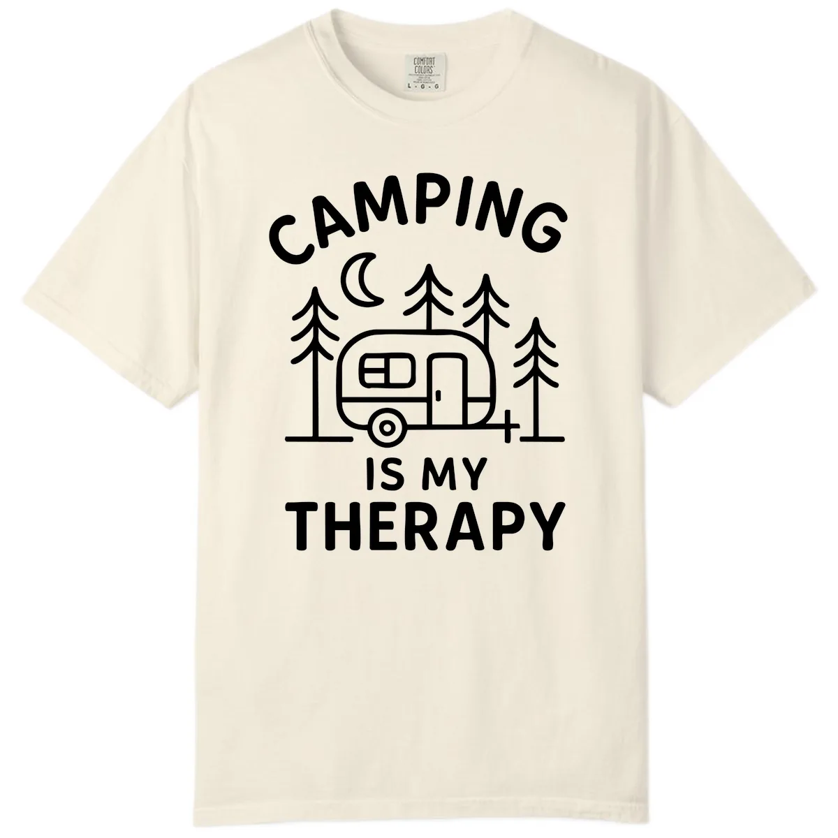 Camping Is My Therapy Comfort Color in Ivory