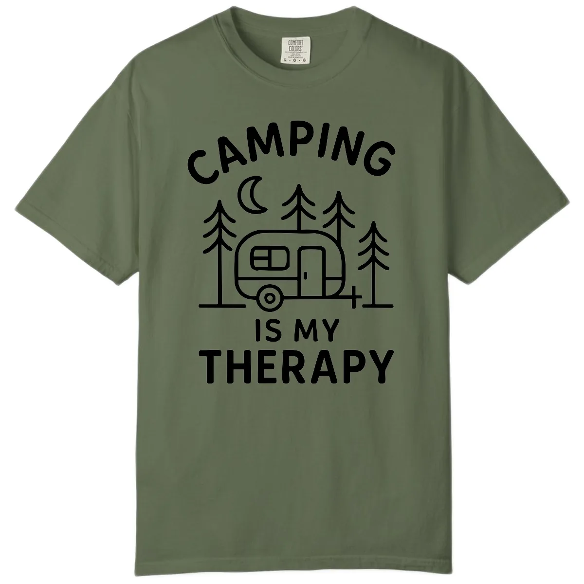 Camping Is My Therapy Comfort Color in Sage