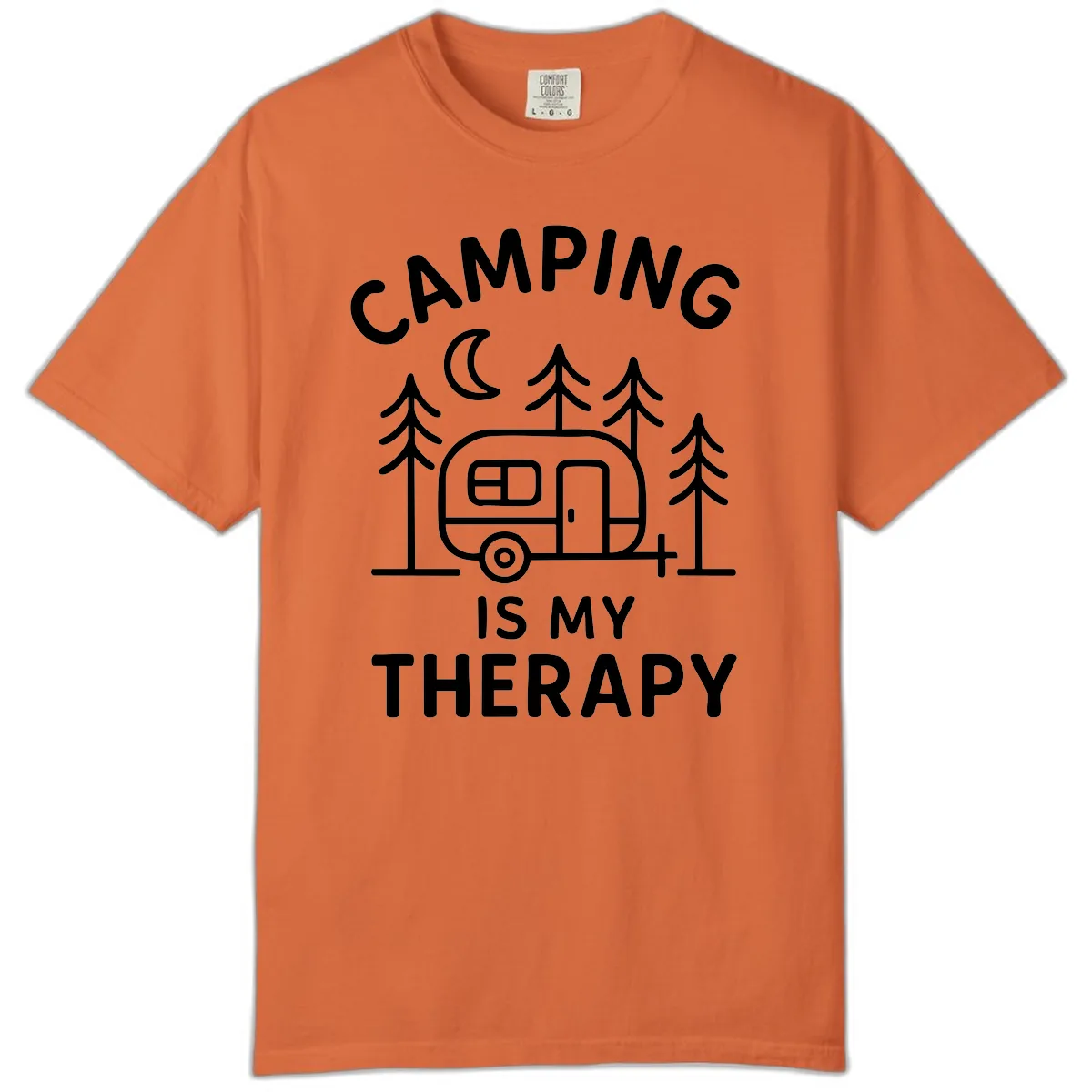 Camping Is My Therapy Comfort Color in Burnt Orange