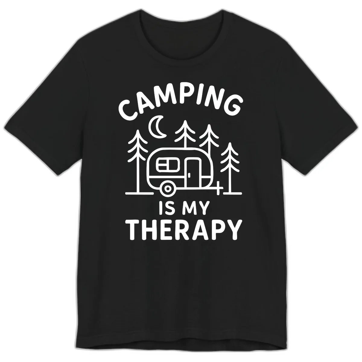 Camping Is My Therapy Premium T-Shirt in Black