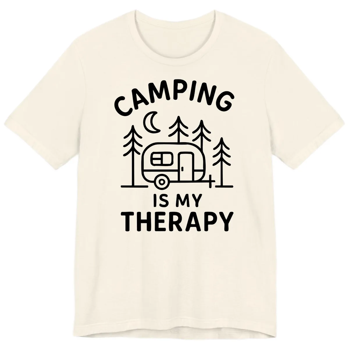 Camping Is My Therapy Premium T-Shirt in Natural