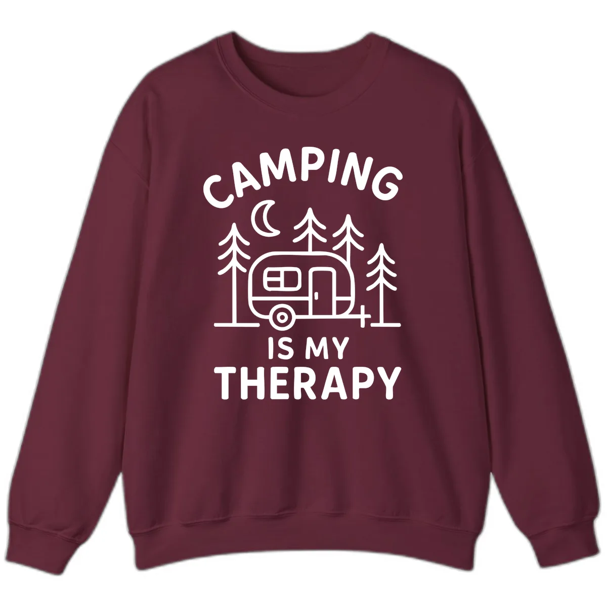 Camping Is My Therapy Sweatshirt in Maroon