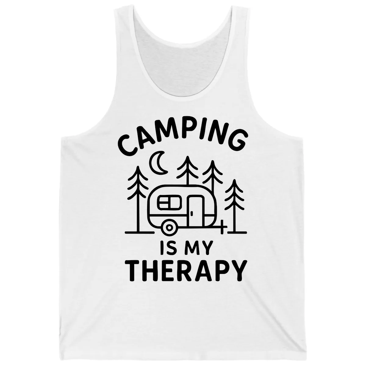 Camping Is My Therapy Tank in White