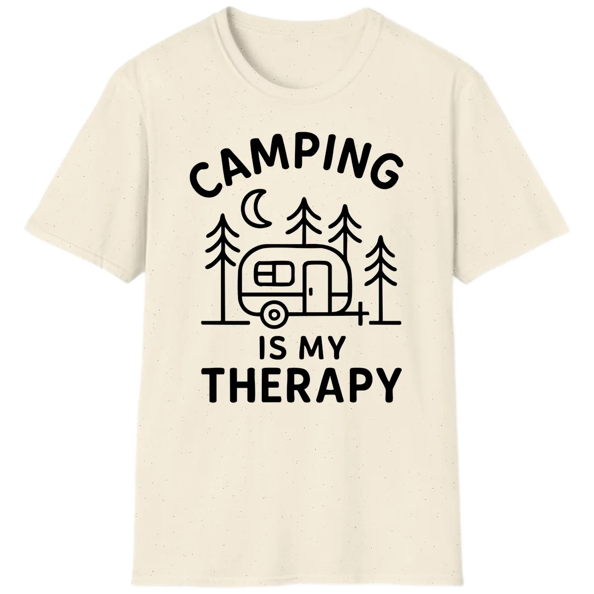 Camping Is My Therapy T-Shirt in Natural