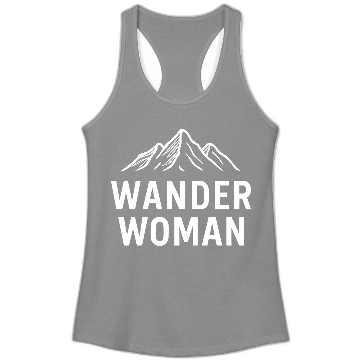 Wander Woman Mountain Ladies Tank in Heather Grey