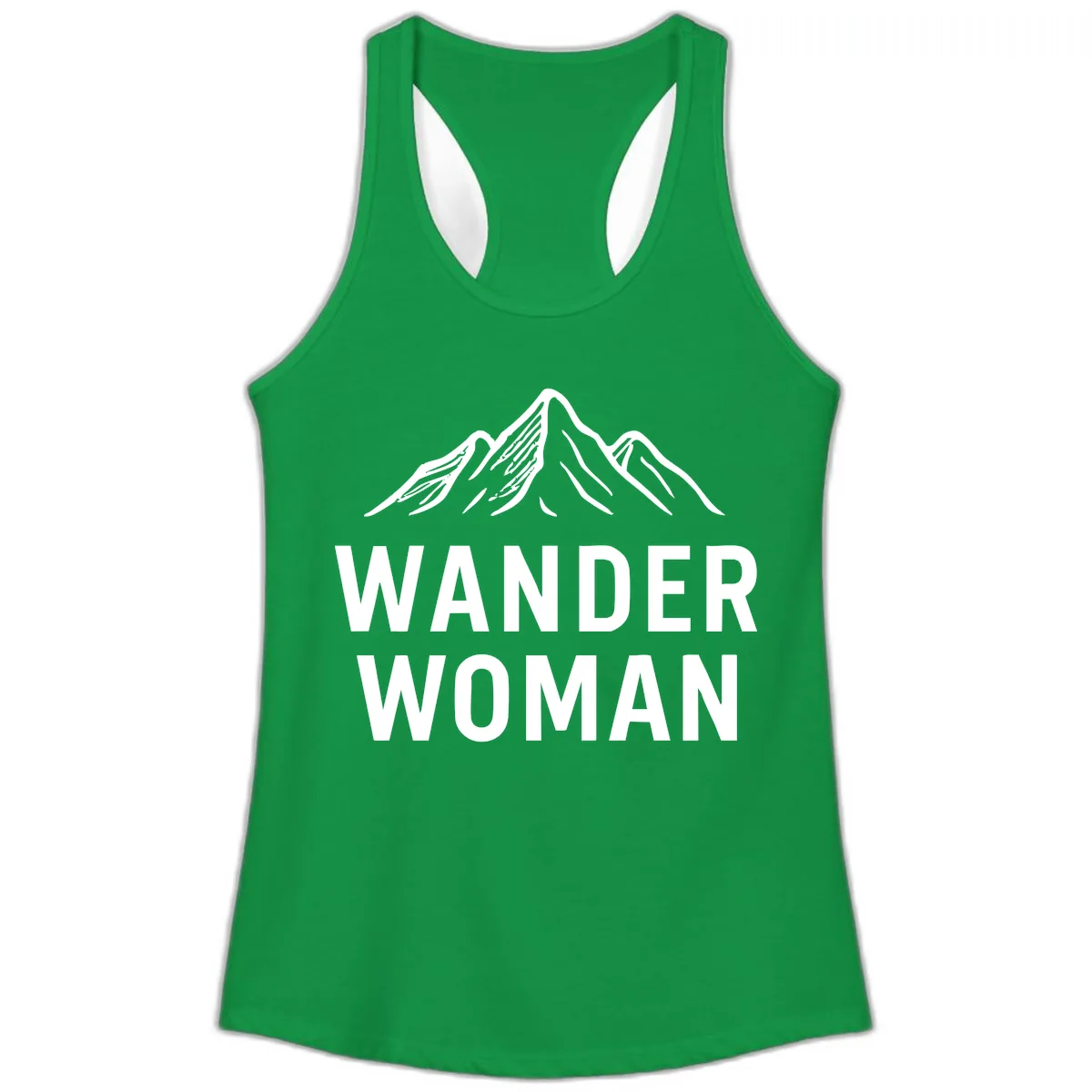 Wander Woman Mountain Ladies Tank in Solid Kelly Green