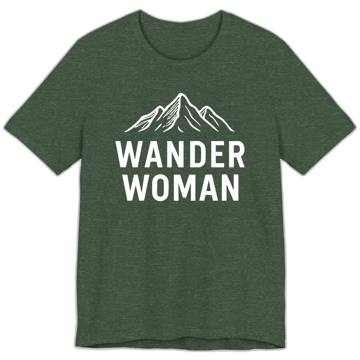 Wander Woman Mountain Premium T-Shirt in Heather Forest