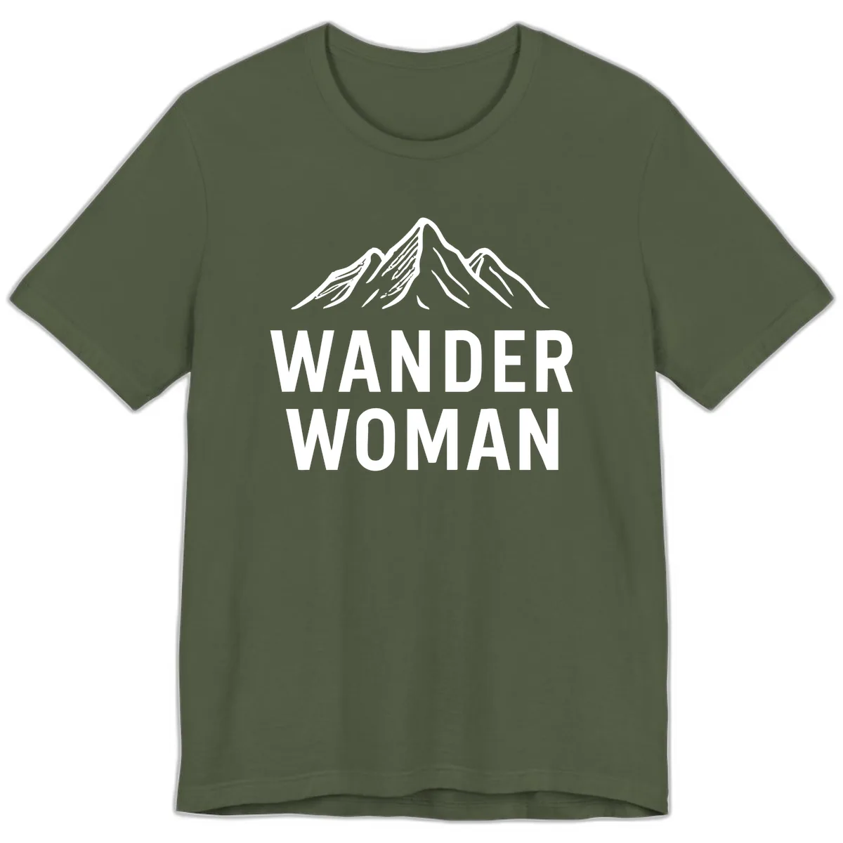 Wander Woman Mountain Premium T-Shirt in Military Green
