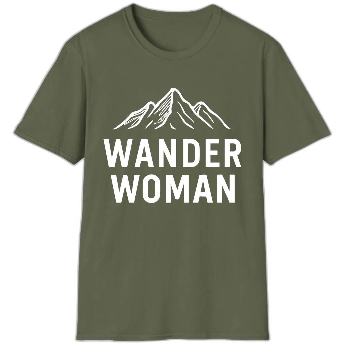 Wander Woman Mountain T-Shirt in Military Green