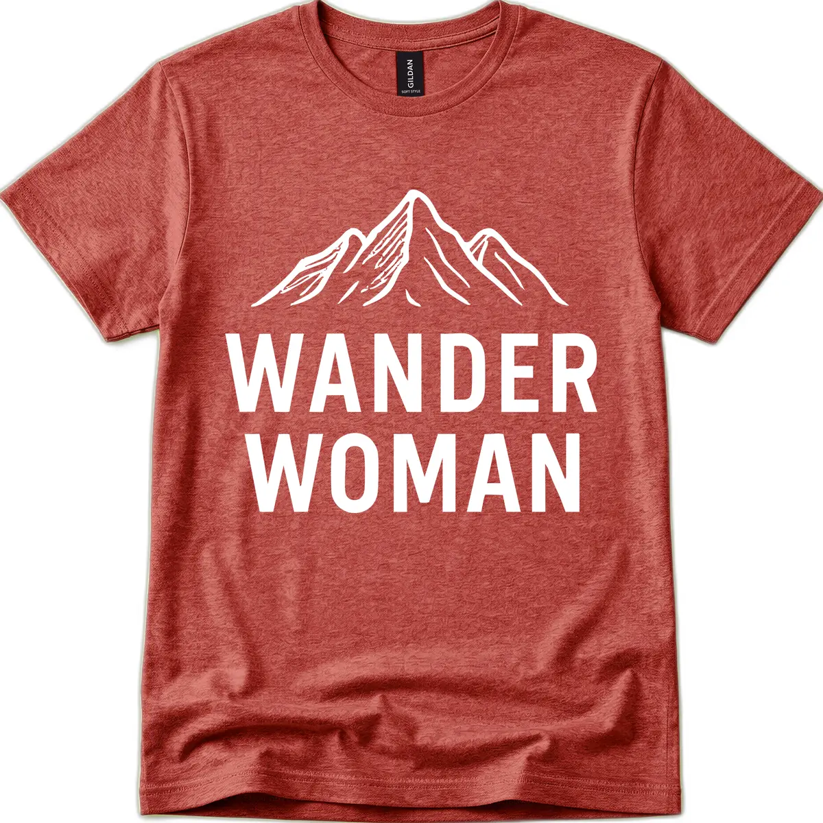 Wander Woman Mountain T-Shirt in Heather Cardinal