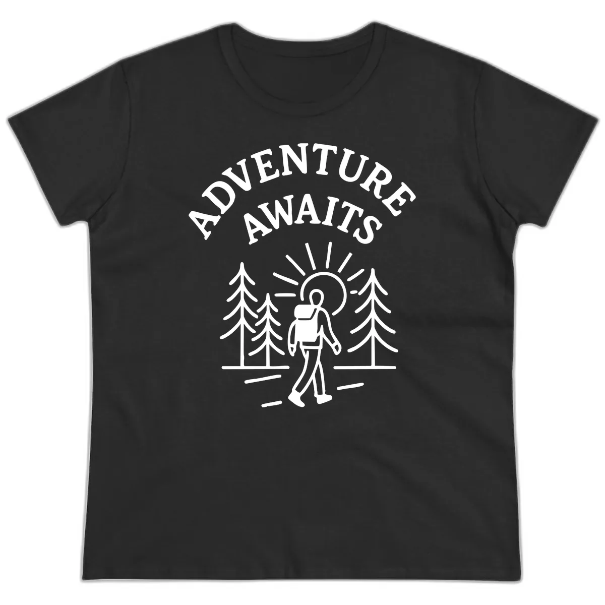 Adventure Awaits Ladies Tee in Black