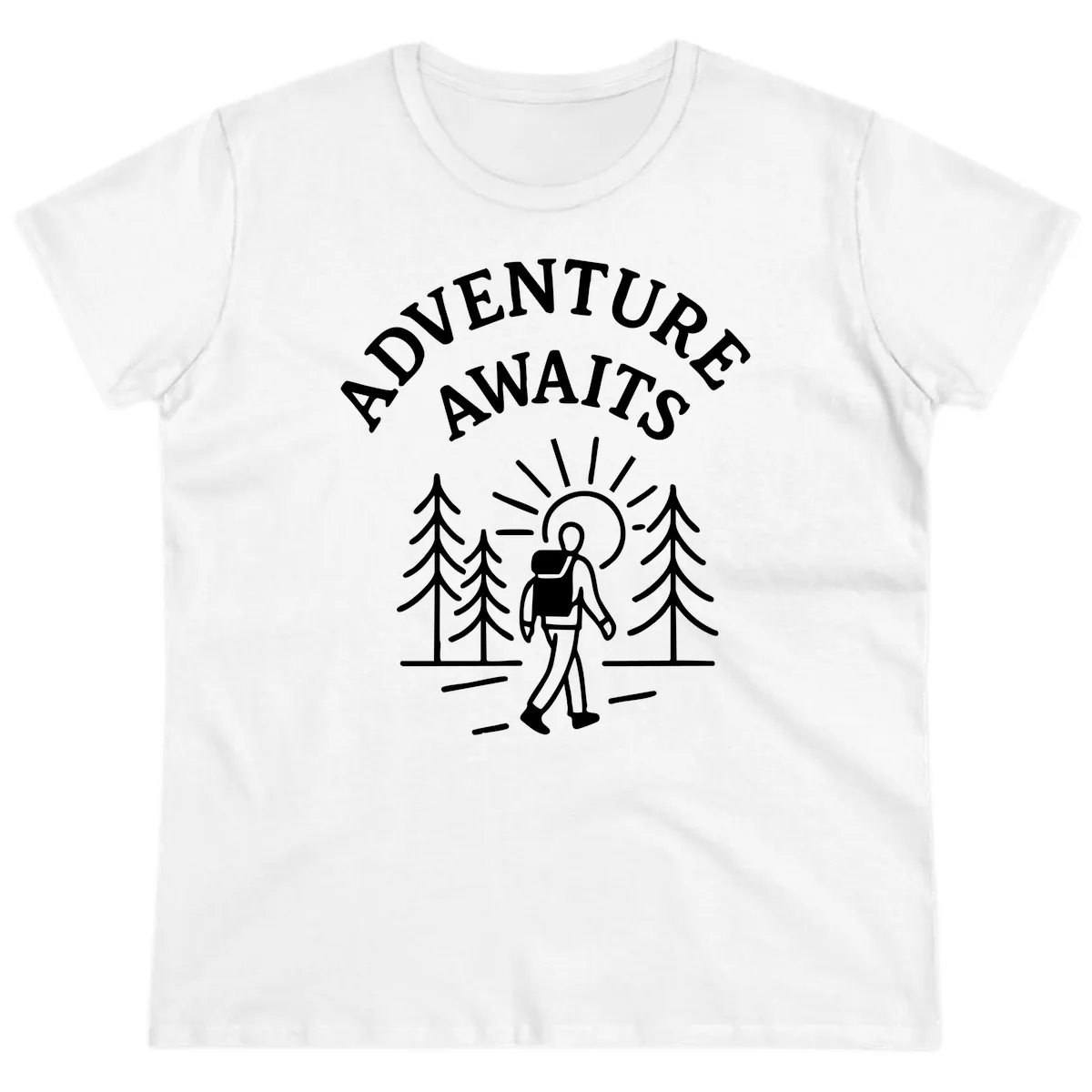Adventure Awaits Ladies Tee in White