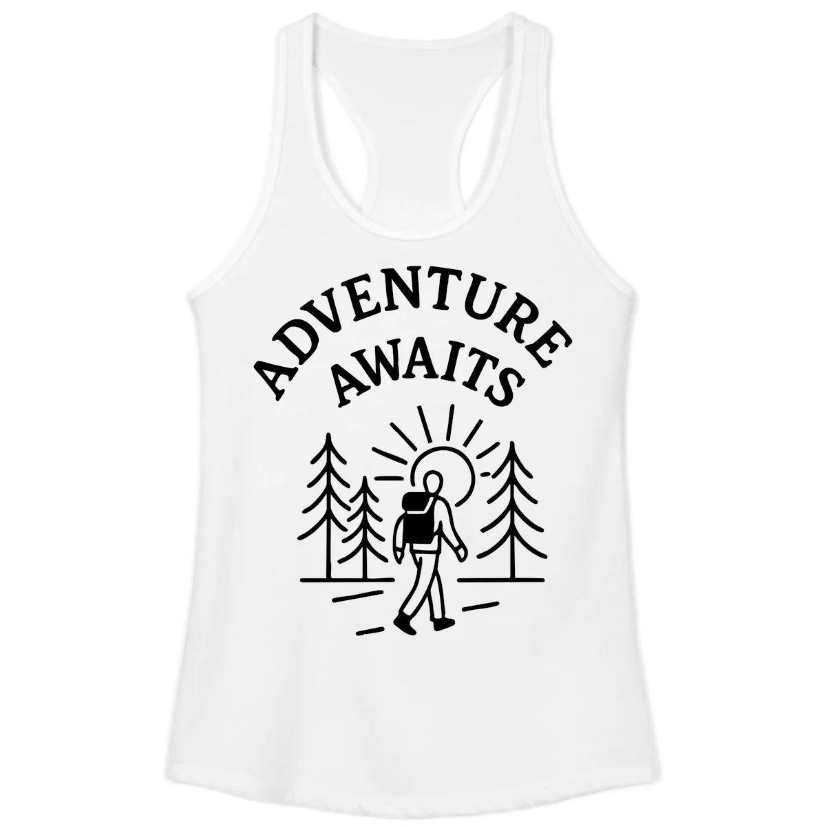 Adventure Awaits Ladies Tank in White