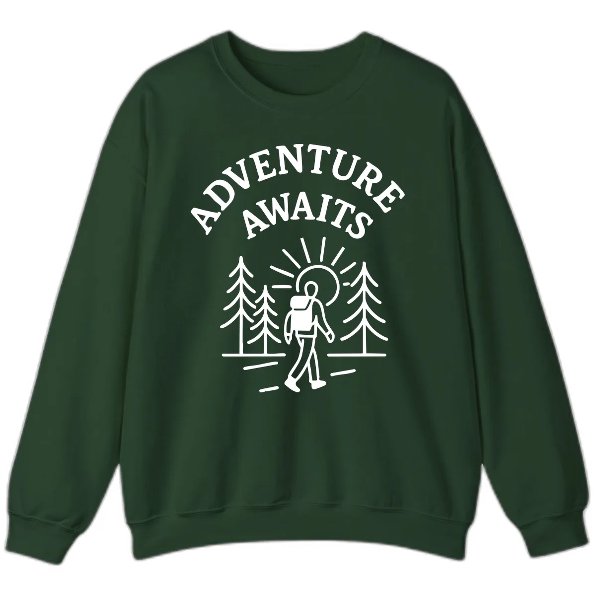 Adventure Awaits Sweatshirt in Forest Green